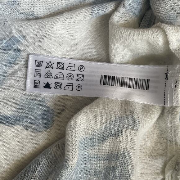 Porter Ash Shirt Men Large White Blue Floral Linen Blend Hawaiian Button Up - Picture 11 of 12